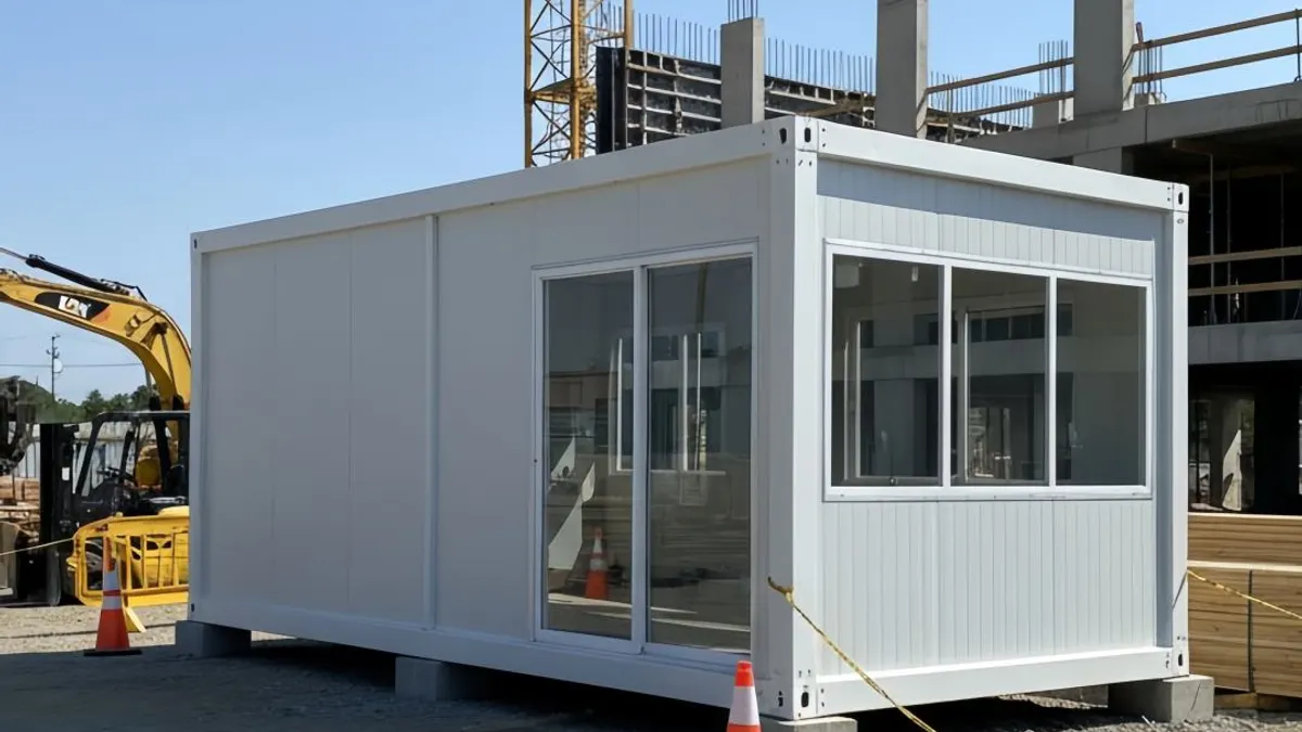 Modular site office container for back-of-house service support planning in a Red Sea resort project