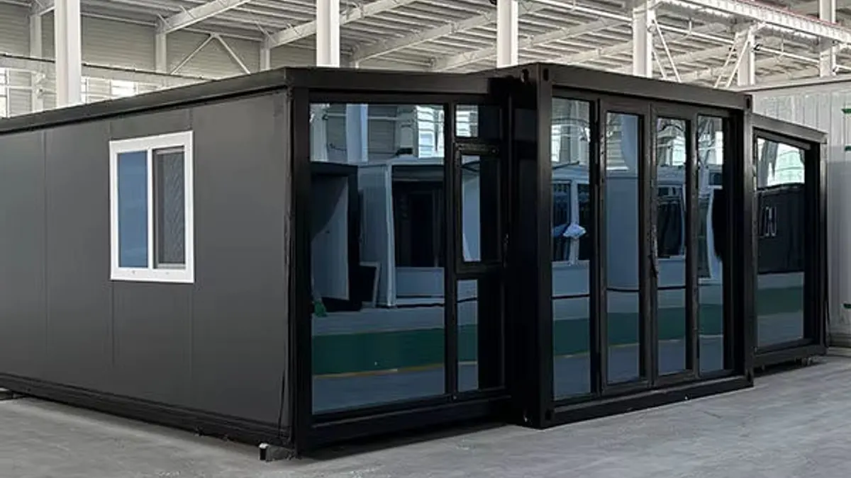 Panoramic glass cabin in a factory setting for resort room-mix planning