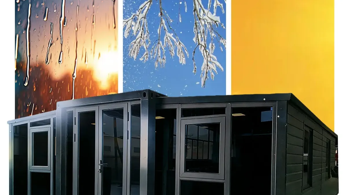 All-weather expandable cabin used for RV park density and guest spacing planning