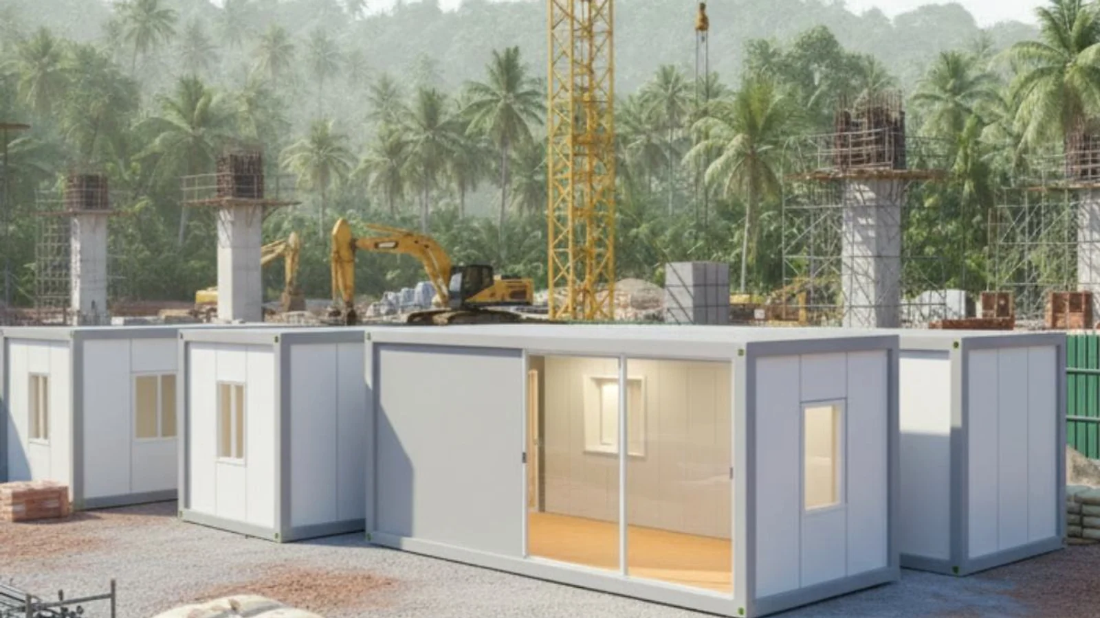 Executive site suite concept for modular office and accommodation planning in a desert project setting