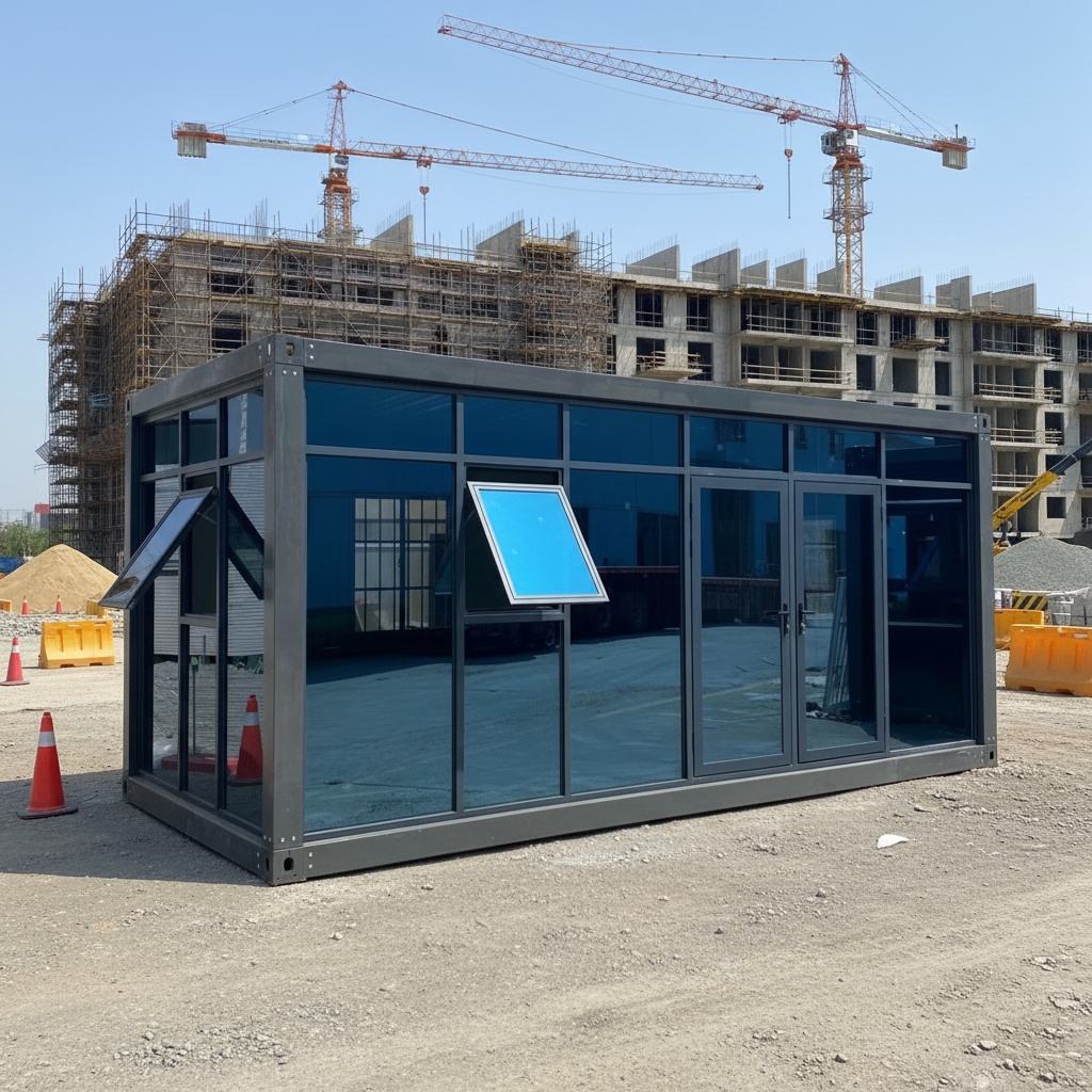 Glass Front Site Office Module cover image for a modular product in the Quick-Assembly Detachable Container House category