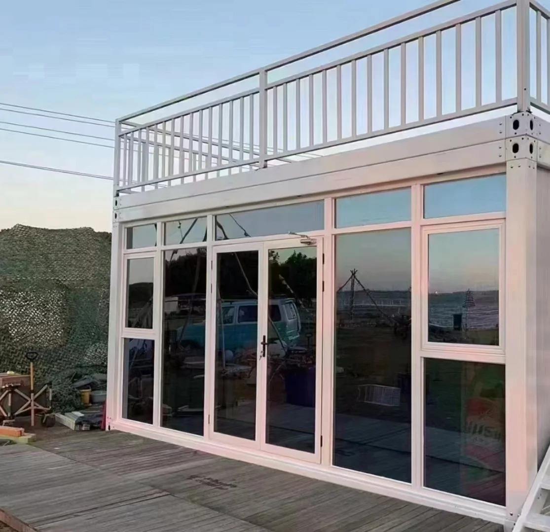 Two-Story Glass Front Container Office Block cover image for a modular product in the Quick-Assembly Detachable Container House category