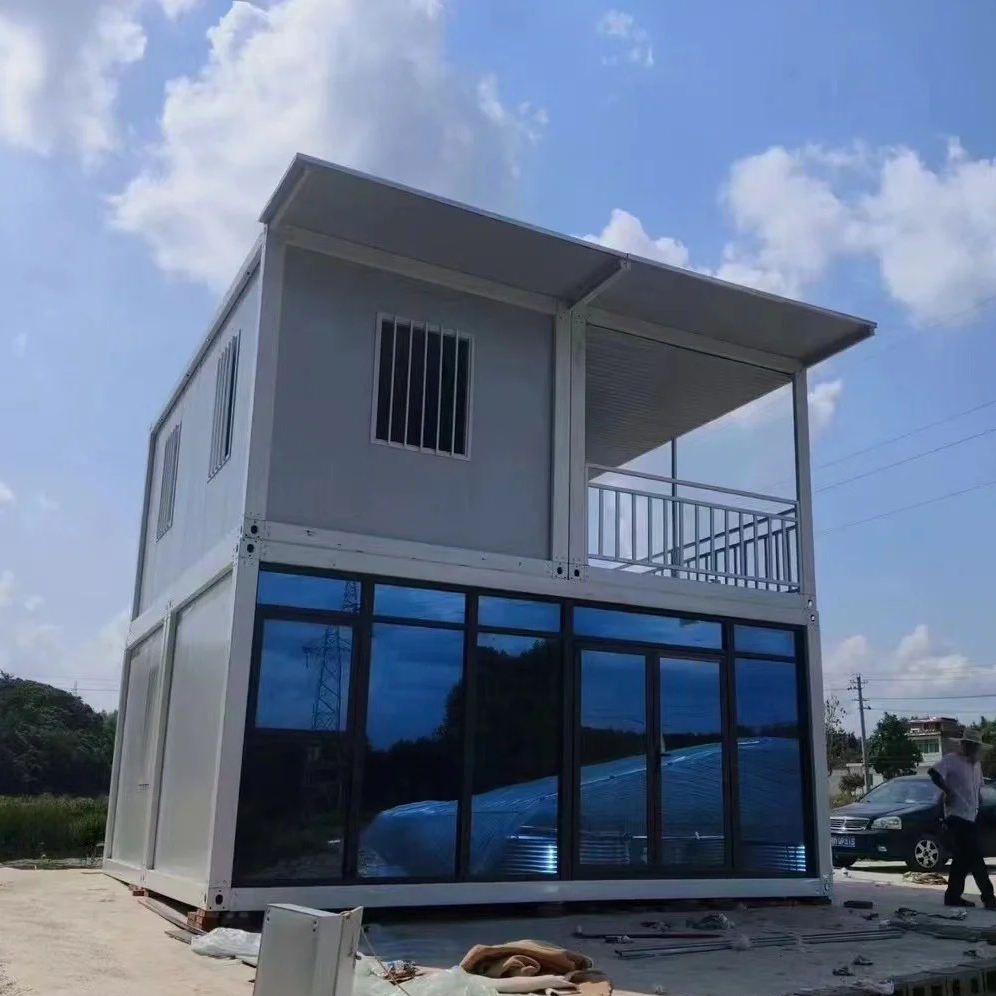 Two-Story Glass Front Container Office Block product view 03