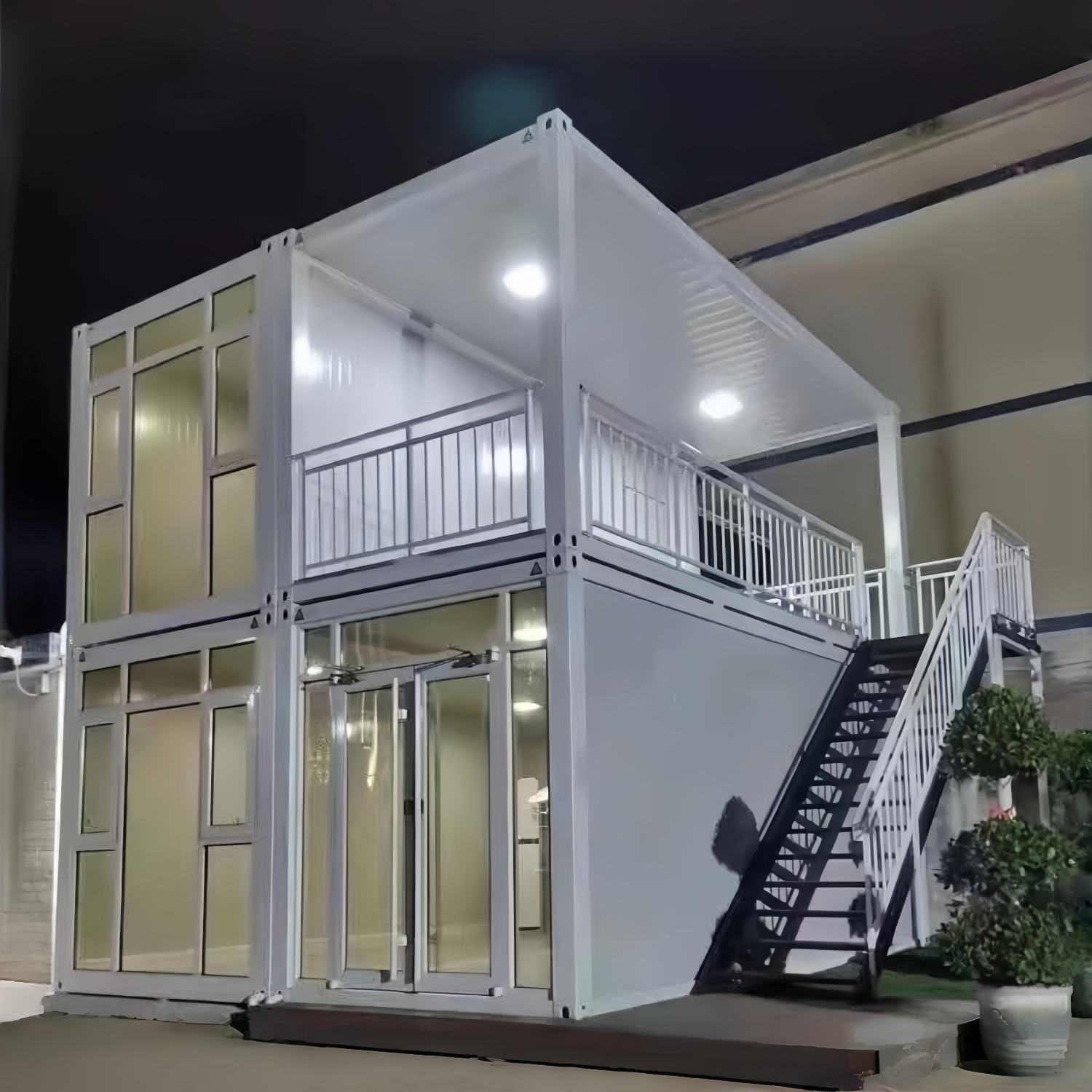Two-Story Glass Front Container Office Block product view 05