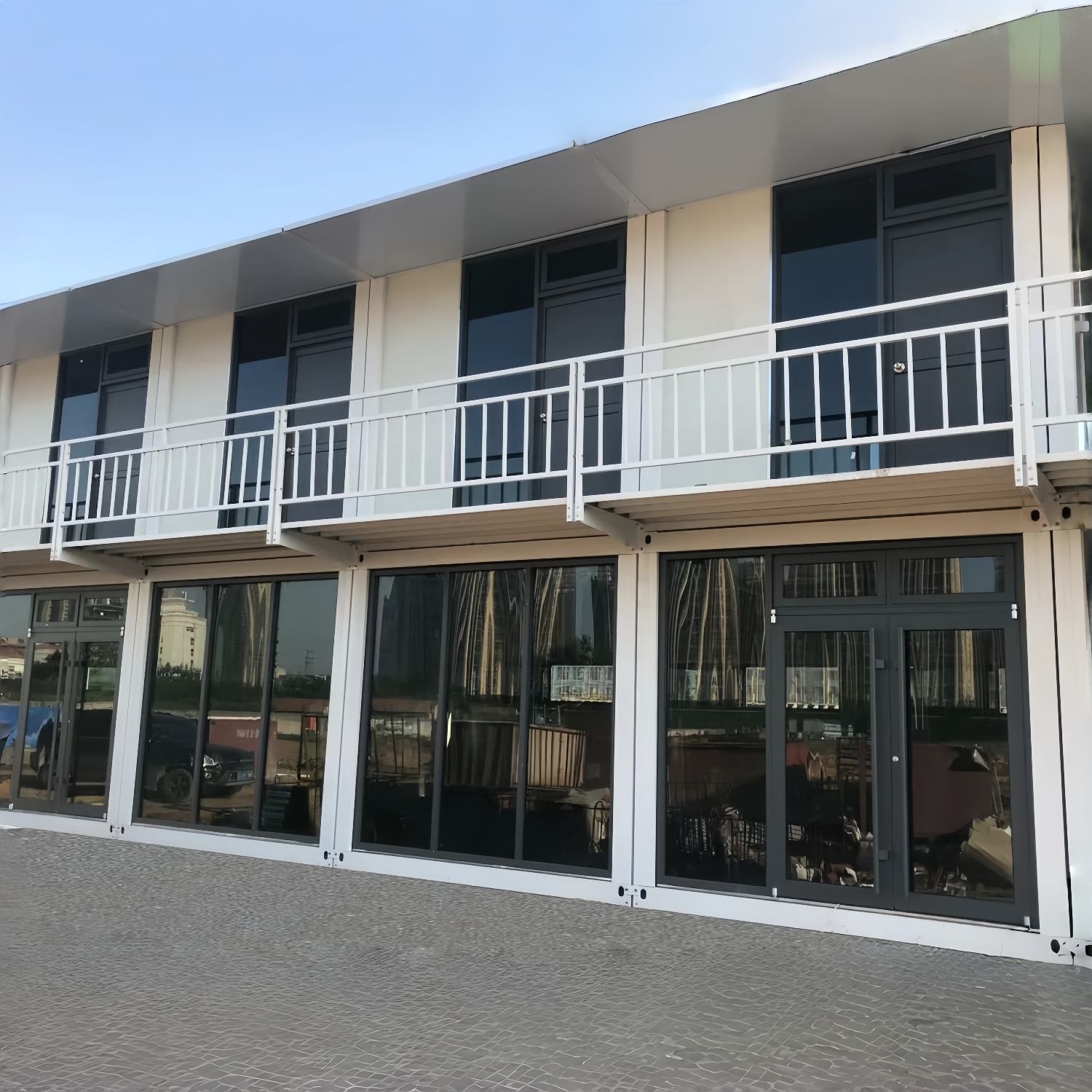 Two-Story Glass Front Container Office Block product view 06