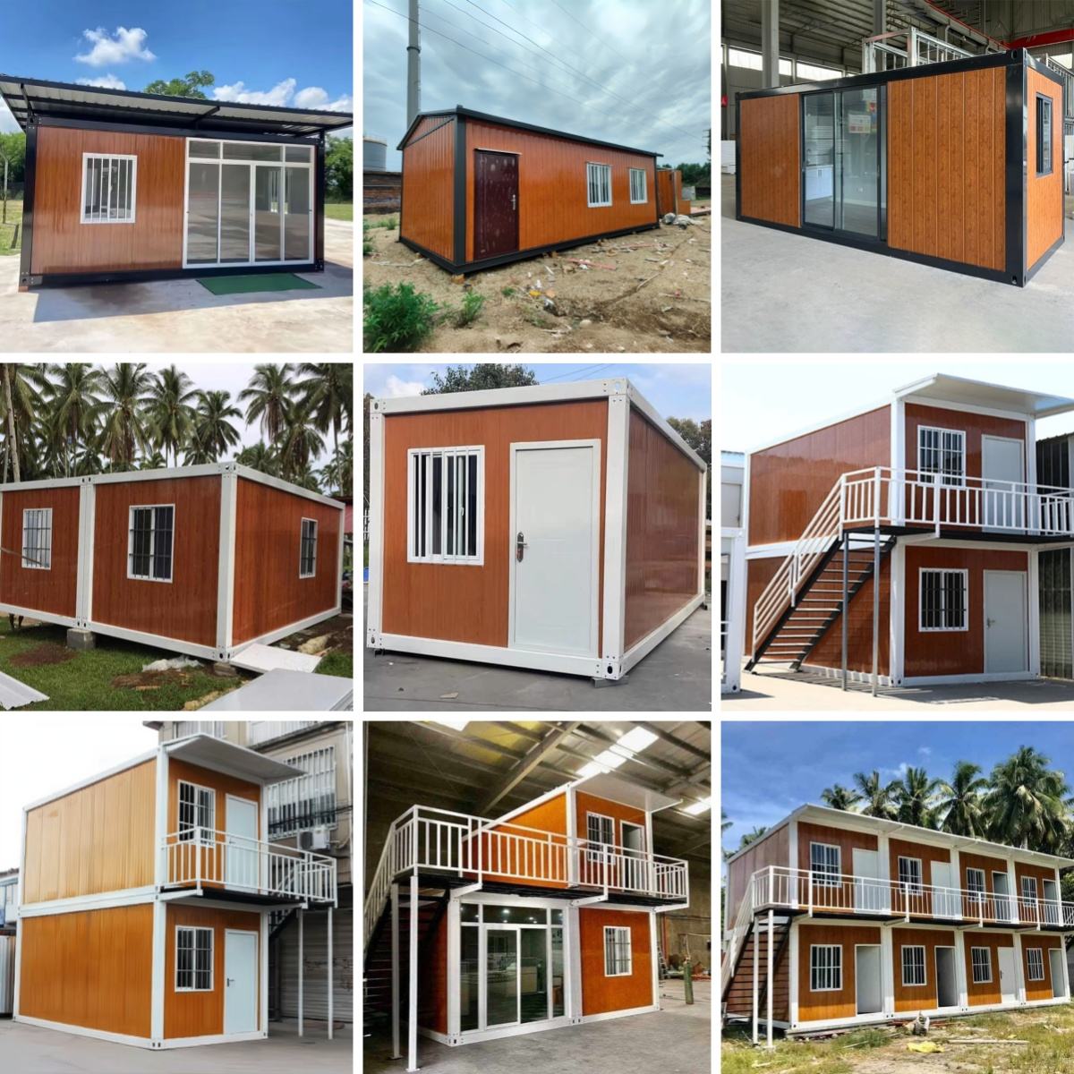 Two-Story Wood Finished Detachable House wood series collage