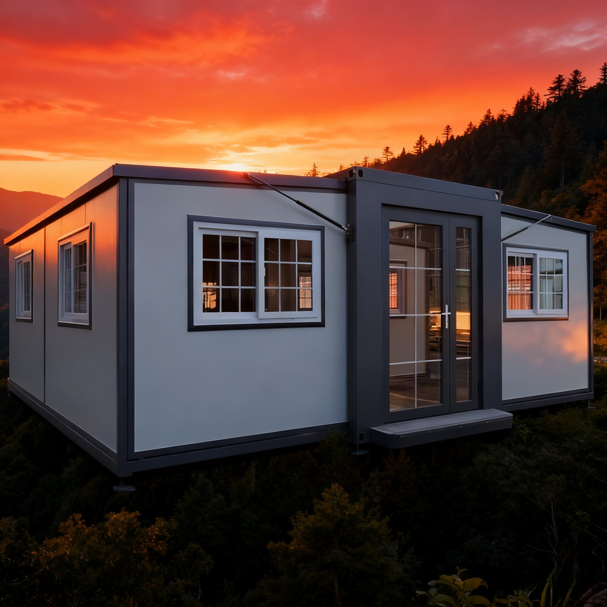 Expandable two-bedroom kitchen house suitable for executive accommodation