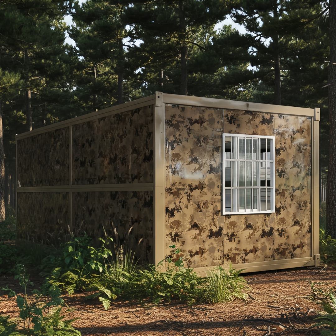 Camouflage Folding Camp Cabin detail view