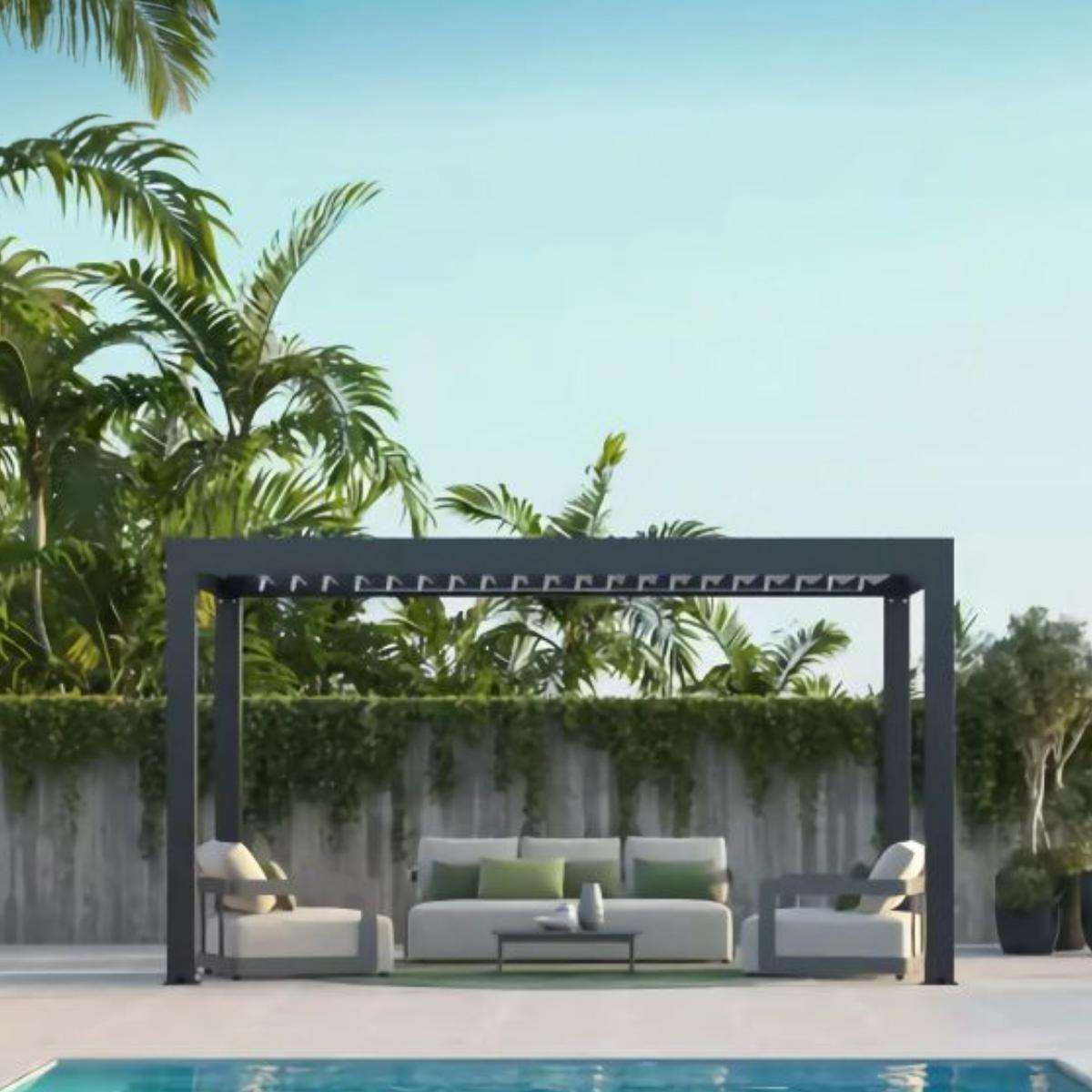 Electric Adjustable Aluminum Pergola detail view
