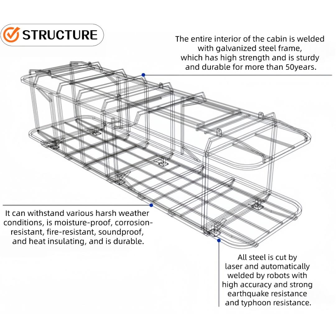 A modular hospitality space showing how compact buildings can support better living experiences