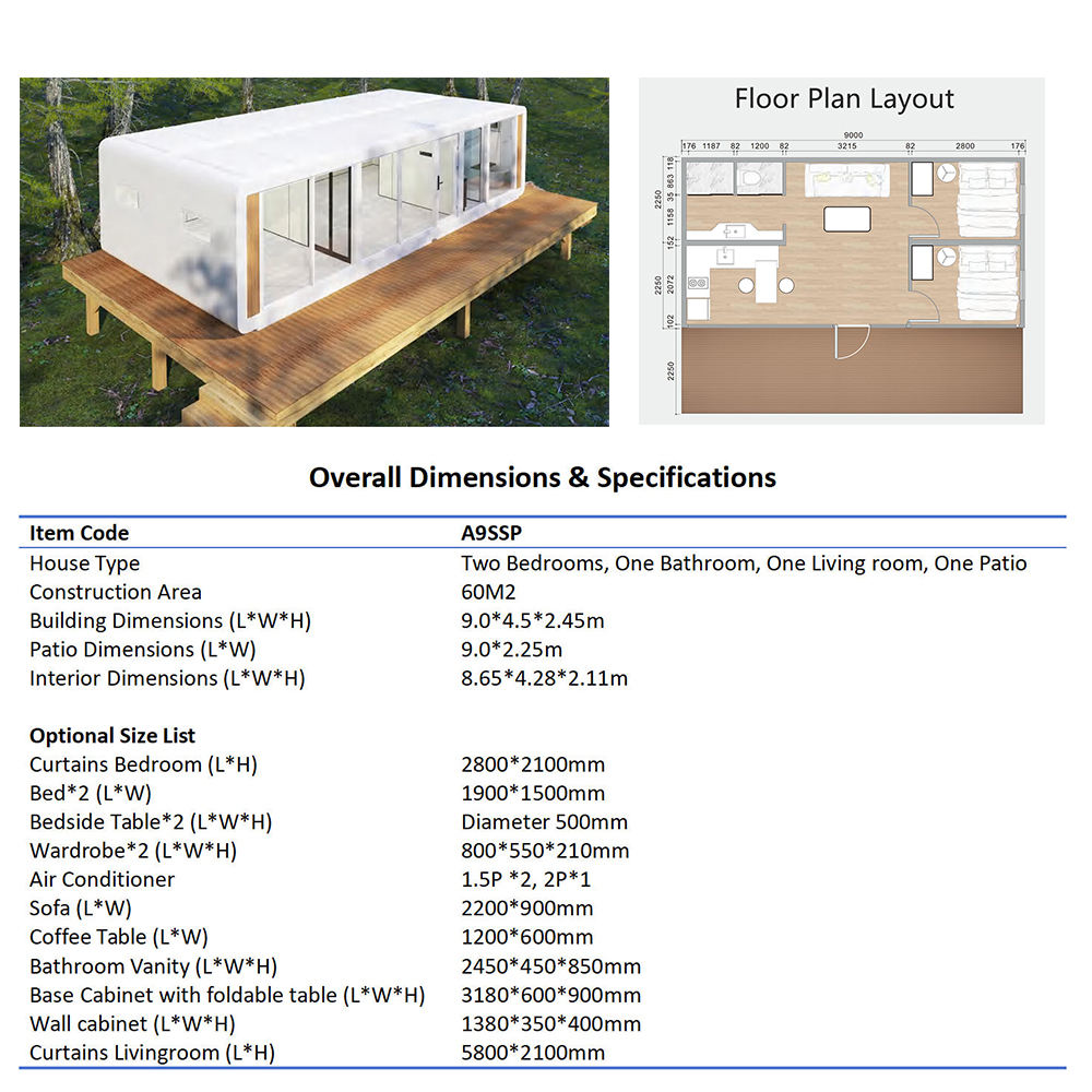Compact Customizable Apple Pod Tiny House configuration reference
