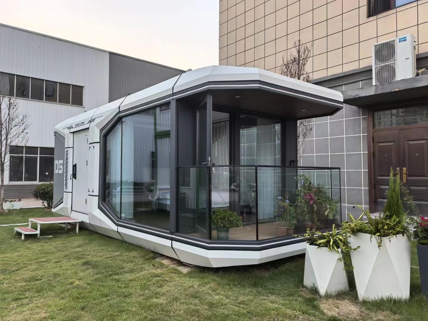 LOW-E glass thermal space capsule house for hot-climate modular projects